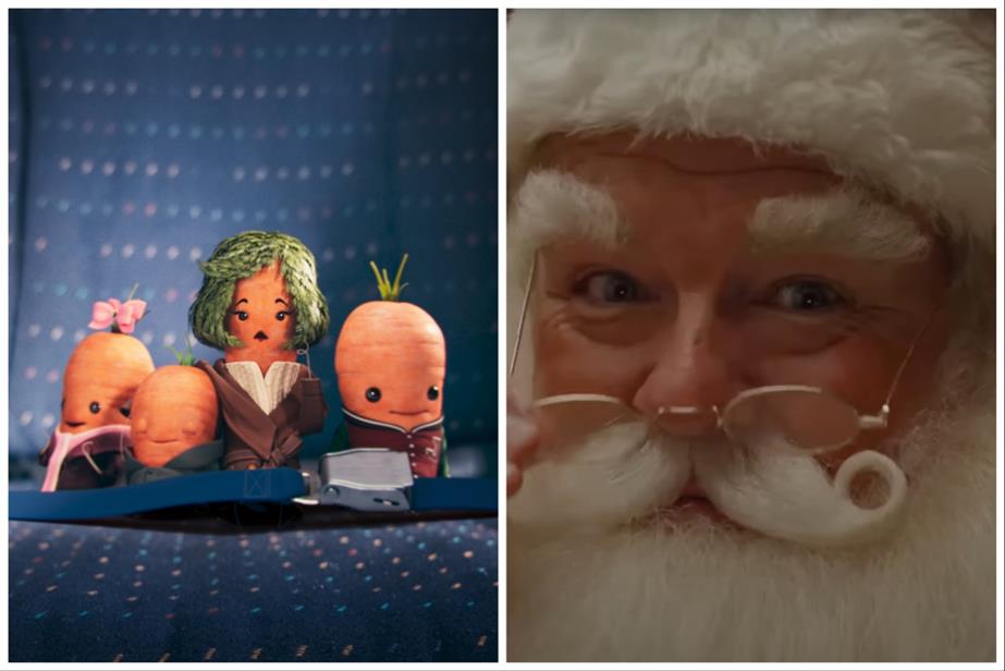 Stills from Aldi's and Coca-Cola's 2022 Christmas ads