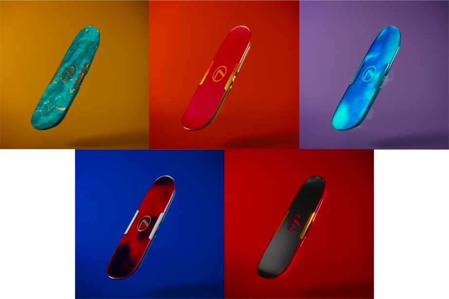 Collage featuring images of each of the hoverboard NFTs