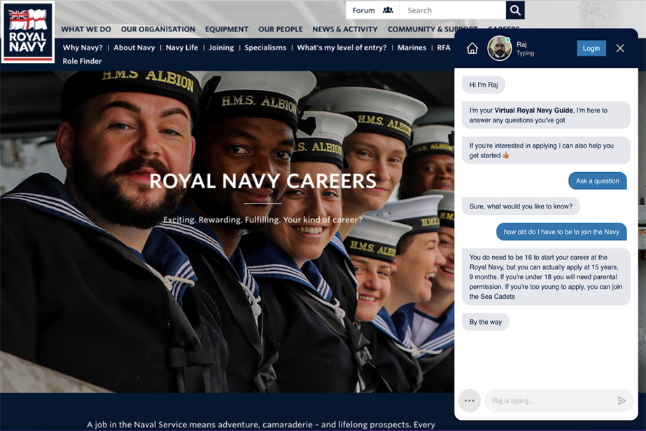 Creative graphic promoting the Royal Navy Virtual Guide
