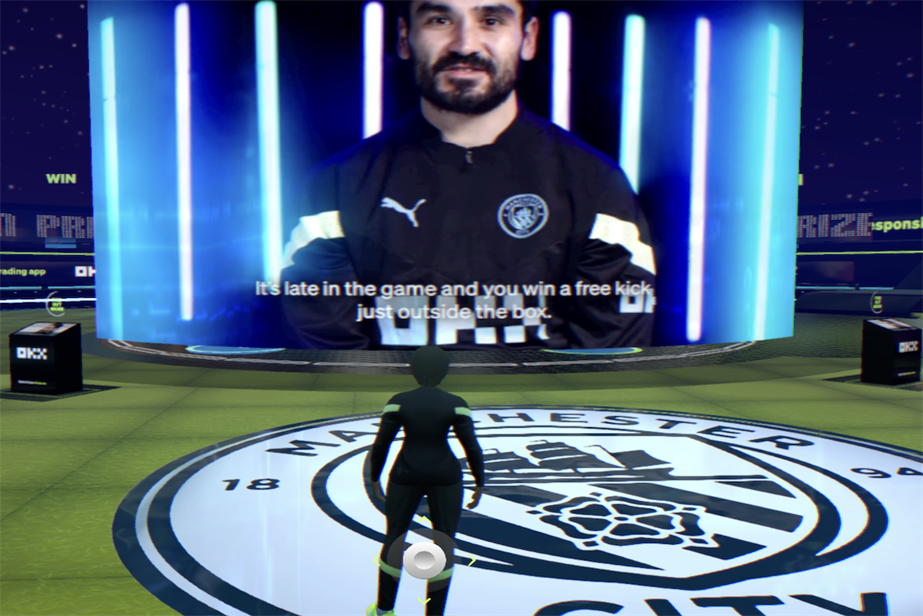 Screenshot from "Make Your Play", a metaverse-based campaign to promote content from Manchester City captain İlkay Gündoğan